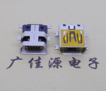 云南迷你USB插座,MiNiUSB母座,10P/全贴片带固定柱母头