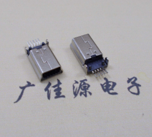 云南MINI USB公头 5pin端子贴板带柱 10.7mm体长