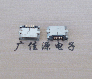 云南Micro USB平口全贴板 鱼叉脚5.0长带定位柱加焊盘