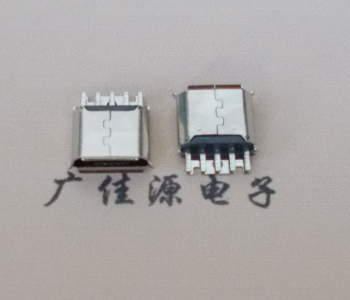 云南Micro USB母座 防水接口焊线夹板式悬空翻边