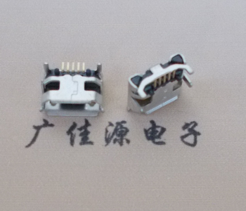 云南Micro USB母座牛角间距7.2x6.6mm加长端子定位柱