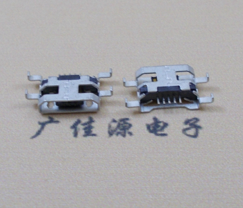 云南MICRO USB 5PIN接口 沉板1.6MM 四脚插板无导位
