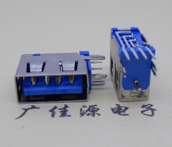 云南USB 测插2.0母座 短体10.0MM 接口 蓝色胶芯