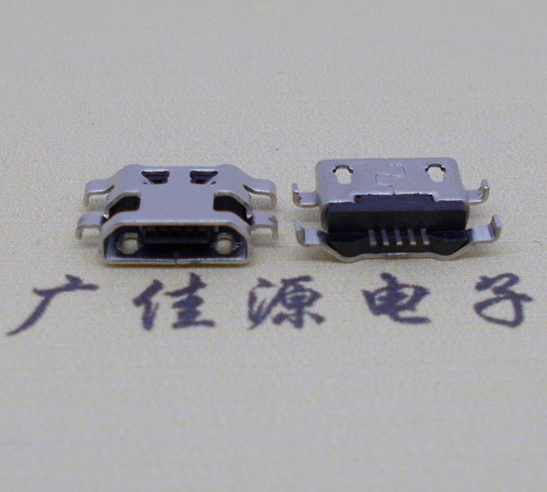 云南micro usb5p连接器 反向沉板1.6mm四脚插平口