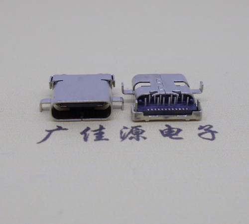 云南卧式沉板usb 3.1 type-c24p母座,端前插后贴smt连接器