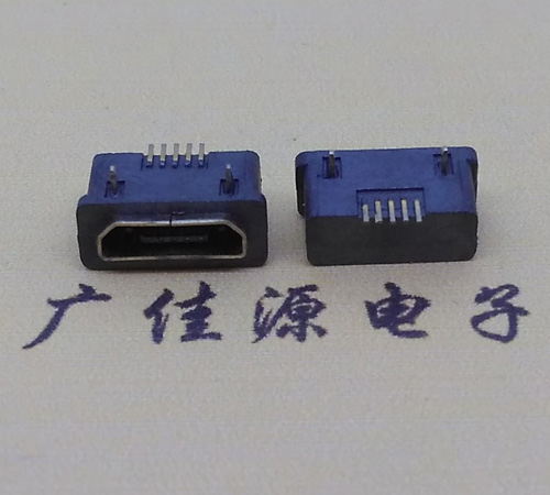 云南MICRO USB5p防水接口 90度卧式 两脚插板牢固
