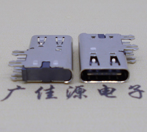 云南侧插USB3.1接头座子.90度type-c母座.6p侧插连接器