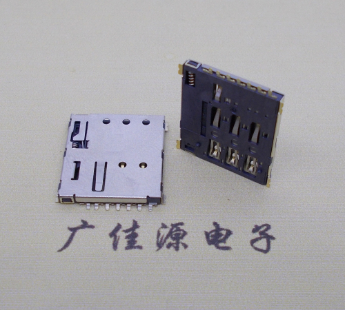 云南NANO SIM 自弹式卡座 1.37H 带CD测试7Pin 手机卡座连接器
